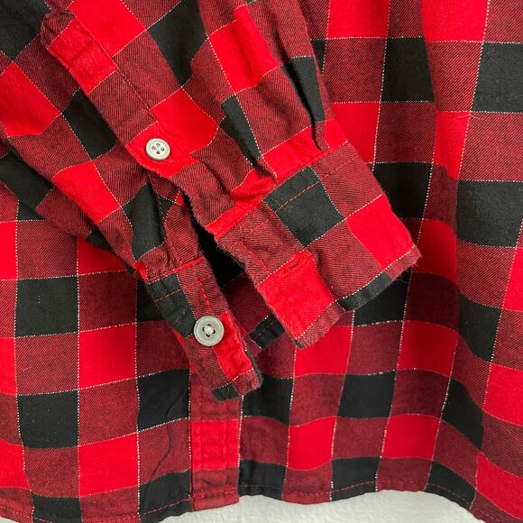 J. CREW Red Black Buffalo Check Plaid Pattern Button Down Womens XL Christmas - Picture 6 of 13
